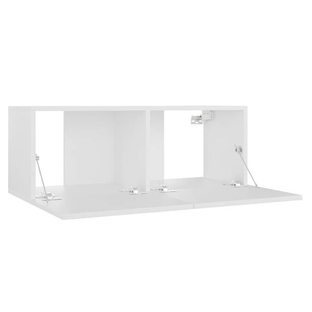 The Living Store Televisiekast - Trendy - Meubelopbergsysteem - Afmeting 80 x 30 x 30 cm - Kleur wit