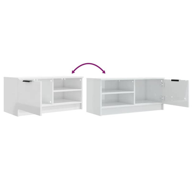 The Living Store Tv-meubel - hoogglans wit - 80 x 35 x 36.5 cm - praktisch en stevig