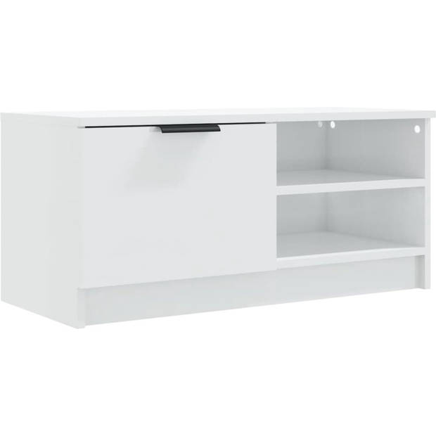 The Living Store Tv-meubel - hoogglans wit - 80 x 35 x 36.5 cm - praktisch en stevig