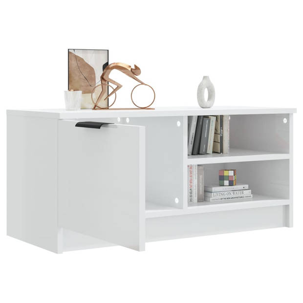 The Living Store Tv-meubel - hoogglans wit - 80 x 35 x 36.5 cm - praktisch en stevig