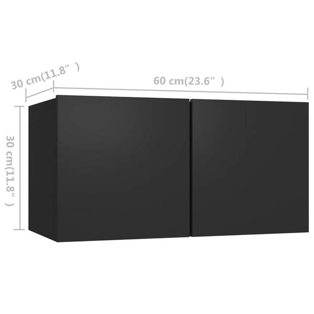 The Living Store Televisiekast Meubels - 80 x 30 x 30 cm - zwart