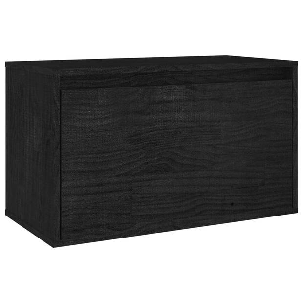 The Living Store Televisiekasten - zwart massief grenenhout - set van 2 stuks met afmeting 60 x 30 x 35 cm en 30 x 30 x