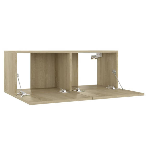 The Living Store Televisiekast Trendy - Boekenkast - 80 x 30 x 30 cm - Sonoma Eiken