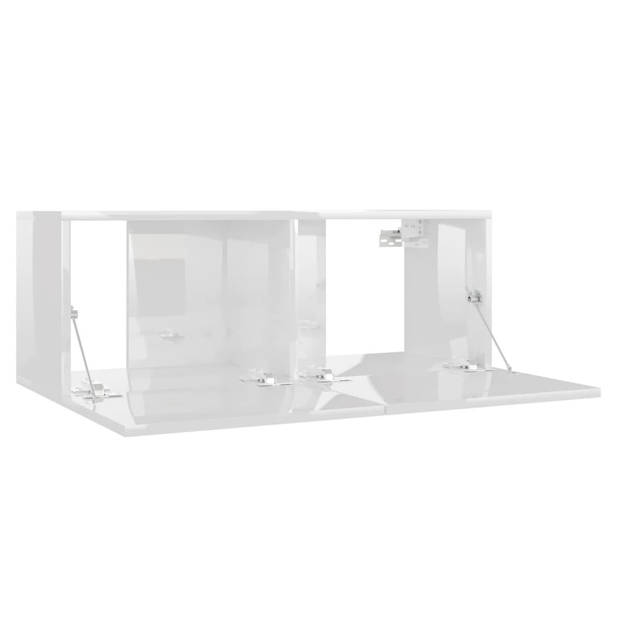 The Living Store Televisiekast Trendy - Boekenkast - 80x30x30 cm - Hoogglans wit