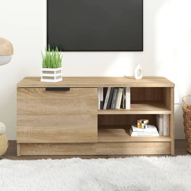 The Living Store TV-meubel Sonoma Eiken - 80 x 35 x 36.5 cm - Praktisch en Stijlvol