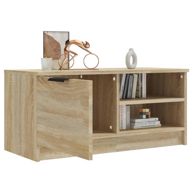 The Living Store TV-meubel Sonoma Eiken - 80 x 35 x 36.5 cm - Praktisch en Stijlvol