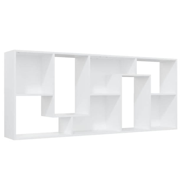 The Living Store Boekenkast - Wit - 67 x 24 x 161 cm - Bewerkt hout