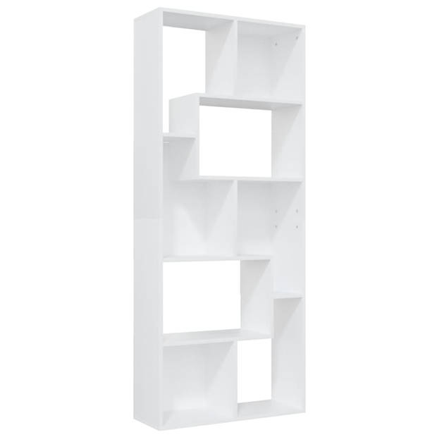 The Living Store Boekenkast - Wit - 67 x 24 x 161 cm - Bewerkt hout