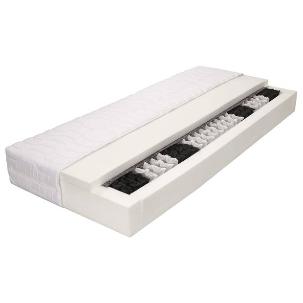 The Living Store Pocketvering 7 Zone Matras - 100 x 200 x 20 cm - D25