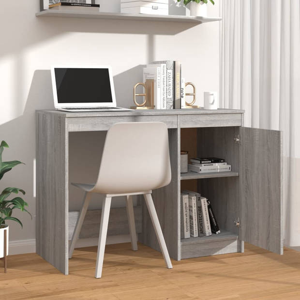 The Living Store Bureau - Modern - Bureau - 100 x 50 x 76 cm - Grijs Sonoma Eiken