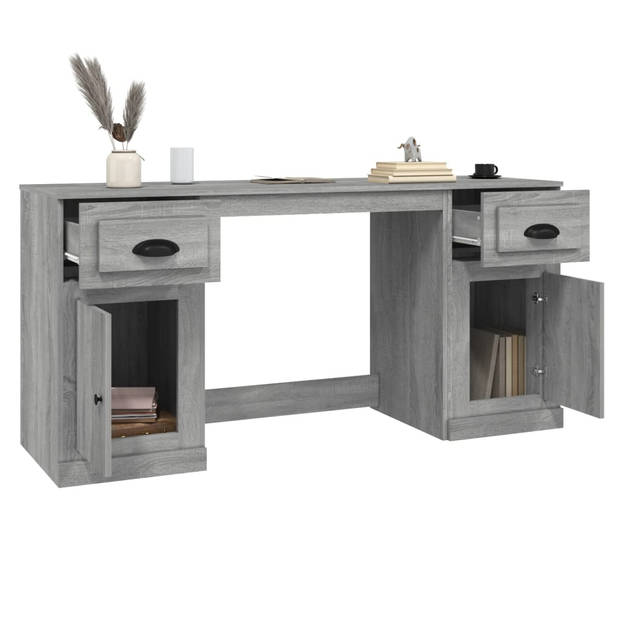 The Living Store Bureau - Kast - Grijs Sonoma Eiken - 154.5 x 50 x 75 cm