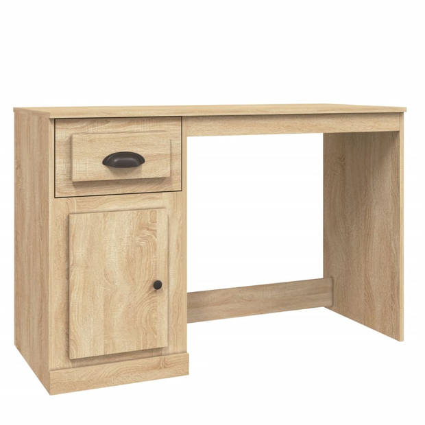 The Living Store Bureau Sonoma Eiken - 115 x 50 x 75 cm - Met Deur en Opbergruimte