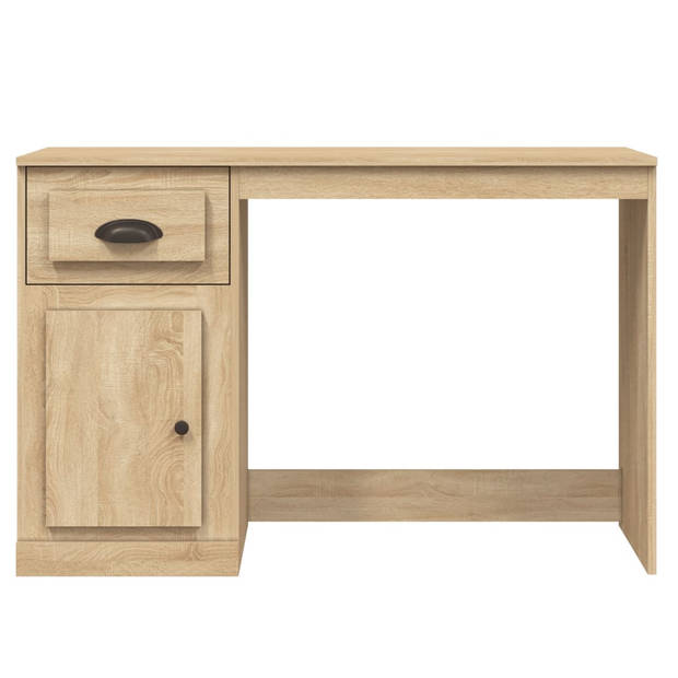 The Living Store Bureau Sonoma Eiken - 115 x 50 x 75 cm - Met Deur en Opbergruimte