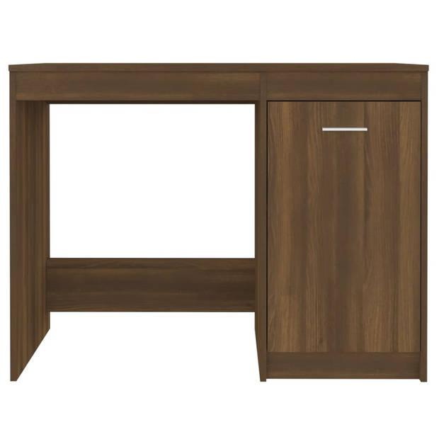 The Living Store Bureau Bruineiken 100x50x76 cm - Bewerkt hout met Geïntegreerd kastje