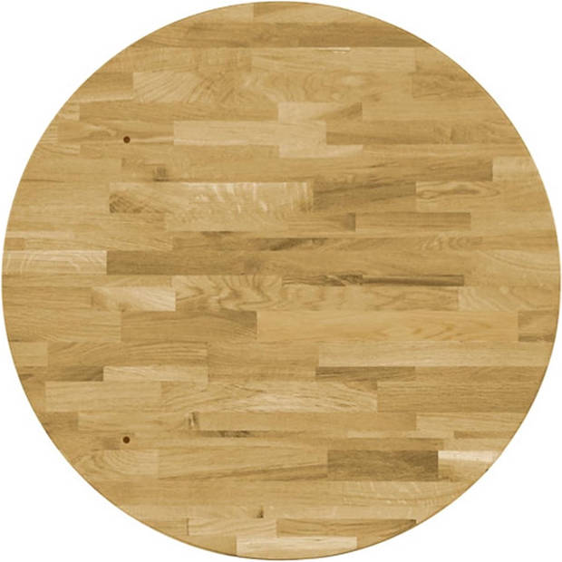 The Living Store Houten tafelblad - Eikenhout - 900 mm diameter - 44 mm dikte