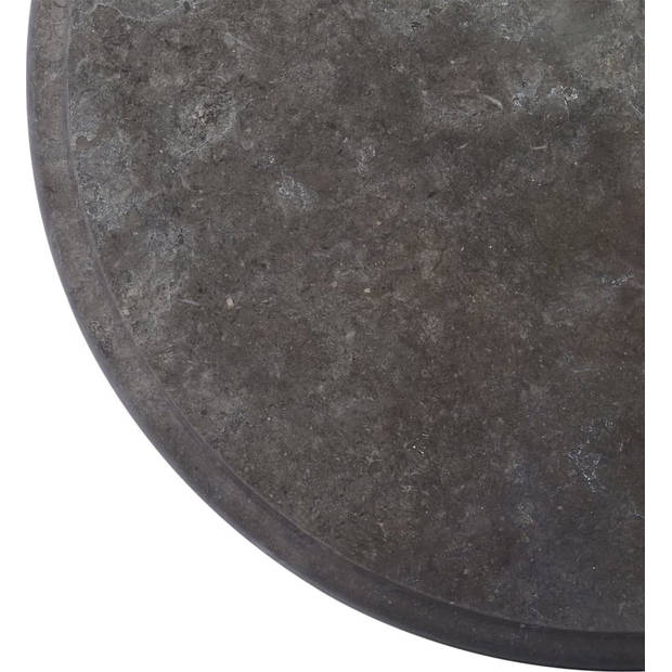 The Living Store Marmeren tafelblad - Zwart - 40 x 2.5 cm - Stevig en eenvoudig te reinigen