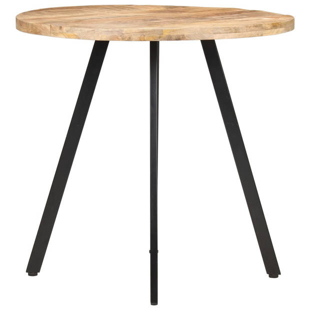 The Living Store Eettafel Mangohout Industrieel - 80 x 75 cm - Zwarte poten