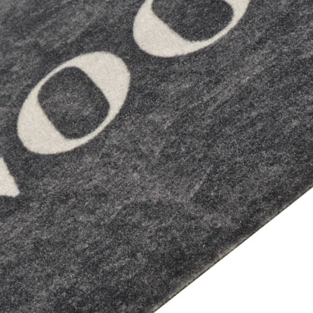 The Living Store Keukenmat Cookingprint zwart - 300 x 60 cm - Duurzaam materiaal - Slipvaste latex basis -