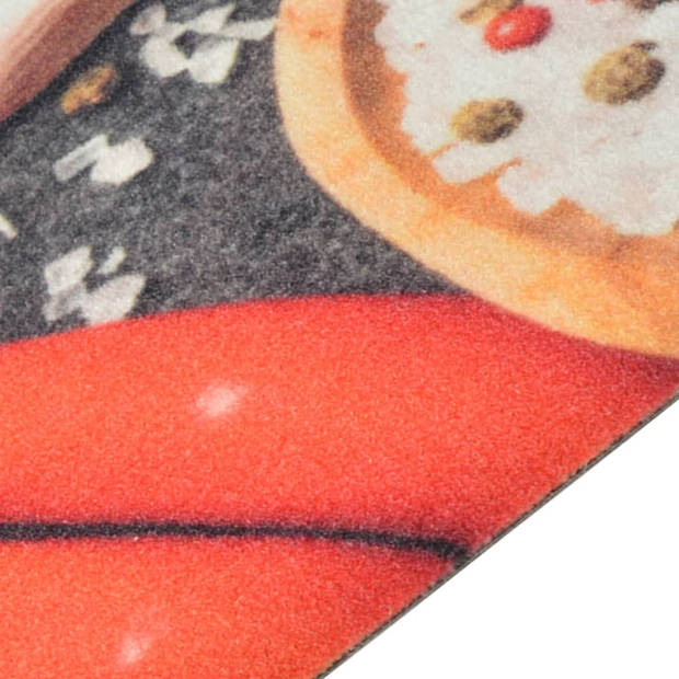 The Living Store Keukenmat Groenteprint - 150 x 45 cm - Zachte fluwelen stof - Slipvaste latex basis - Machinewasbaar -