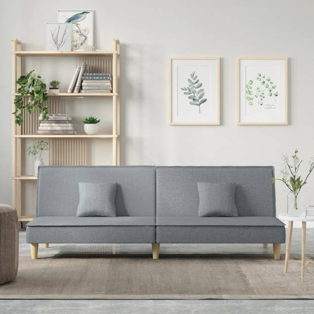 The Living Store Slaapbank - Lichtgrijs - 200 x 89 x 70 cm - Verstelbare rugleuning - Comfortabele zitting - Stoere