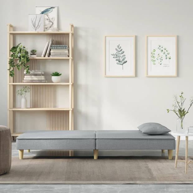 The Living Store Slaapbank - Lichtgrijs - 200 x 89 x 70 cm - Verstelbare rugleuning - Comfortabele zitting - Stoere