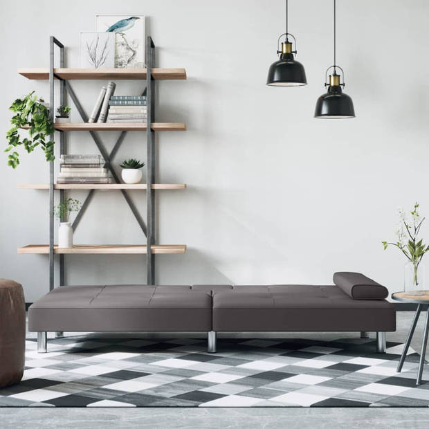 The Living Store Slaapbank Grijs - Comfortabele zitervaring - Verstelbare rugleuning - Praktisch ontwerp - Duurzaam