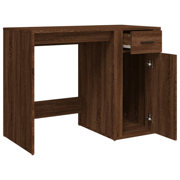 The Living Store Bureau Computer - Bruineiken - 100 x 49 x 75 cm - Duurzaam bewerkt hout