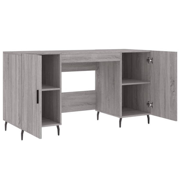 The Living Store Bureau Grijs Sonoma Eiken - 140 x 50 x 75 cm - Industriële stijl