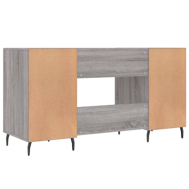 The Living Store Bureau Grijs Sonoma Eiken - 140 x 50 x 75 cm - Industriële stijl