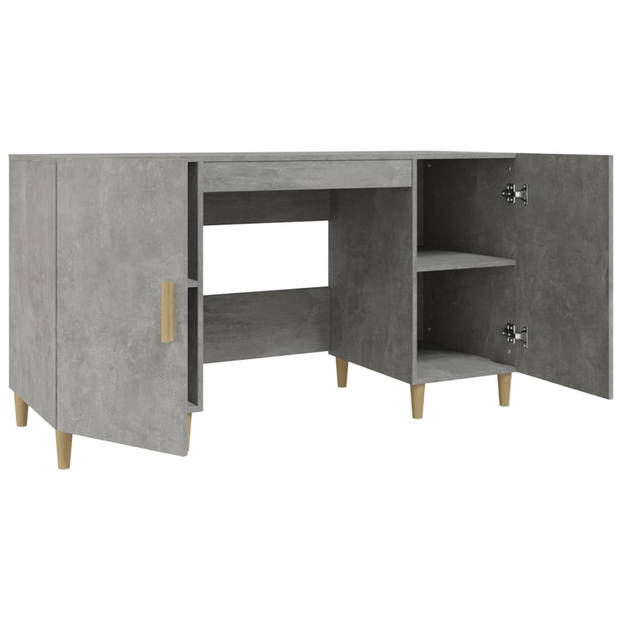 The Living Store Bureau Meubel - 140 x 50 x 75 cm - Betongrijs