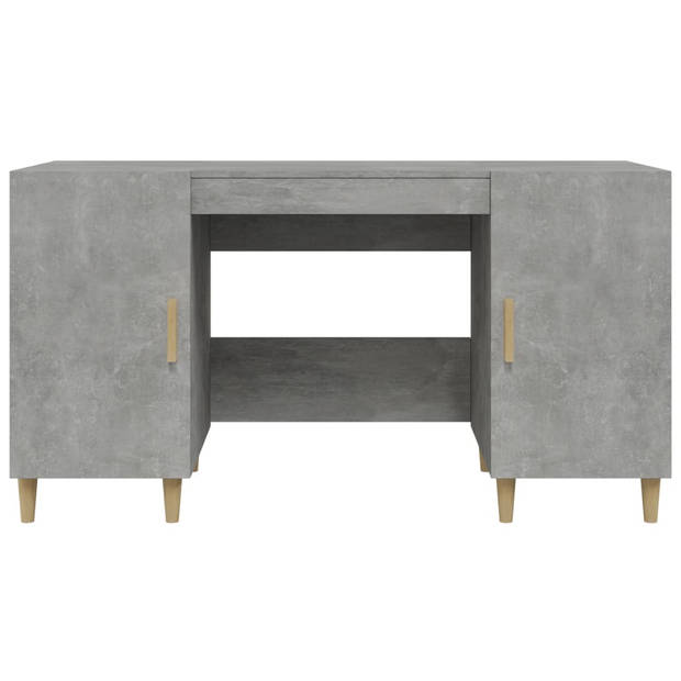 The Living Store Bureau Meubel - 140 x 50 x 75 cm - Betongrijs