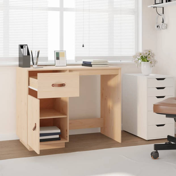 The Living Store Bureau - Bureau - 95x50x75 cm - Massief grenenhout