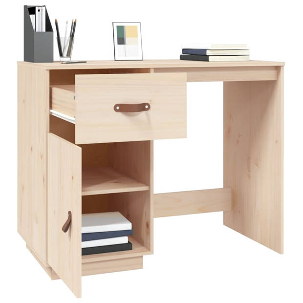 The Living Store Bureau - Bureau - 95x50x75 cm - Massief grenenhout