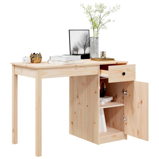 The Living Store Bureau Massief Grenenhout - Studiebureau - 100 x 50 x 75 cm - Voldoende opbergruimte