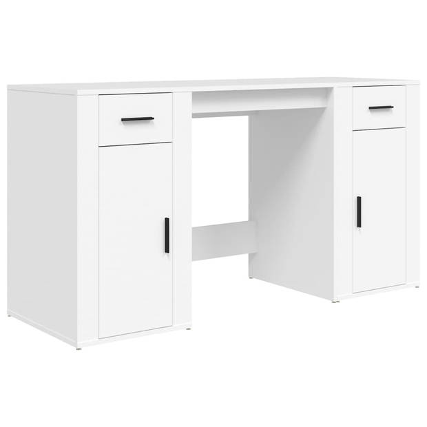 The Living Store Bureau met Kast - 100 x 49 x 75 cm - Wit - Duurzaam bewerkt hout - Voldoende opbergruimte -