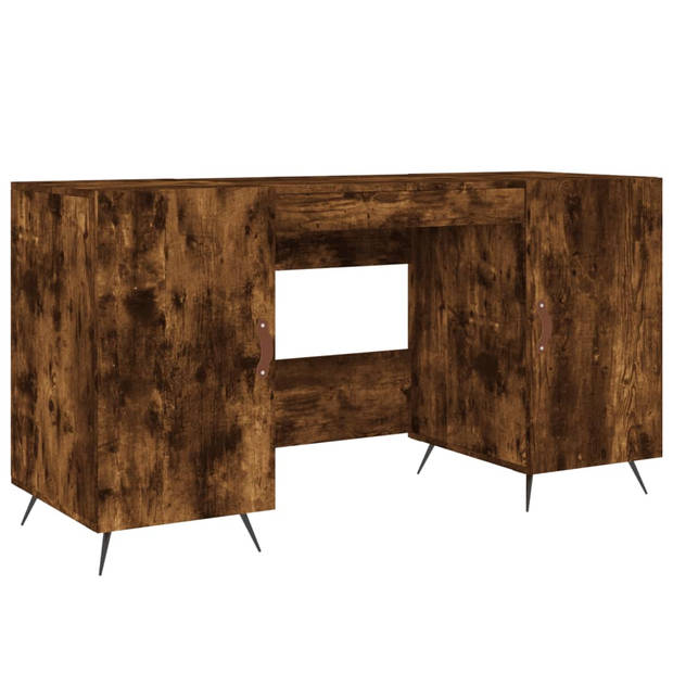 The Living Store Bureau - Smoked Oak - 140 x 50 x 75 cm - Duurzaam - Opbergruimte - Breed toepasbaar - Industrieel -
