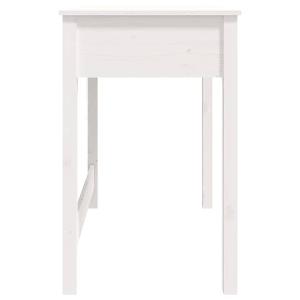 The Living Store Bureau Massief Grenenhout - 100 x 50 x 78 cm - Wit