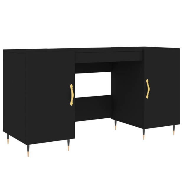 The Living Store Bureau - Zwart - 140 x 50 x 75 cm - Duurzaam hout en ijzer