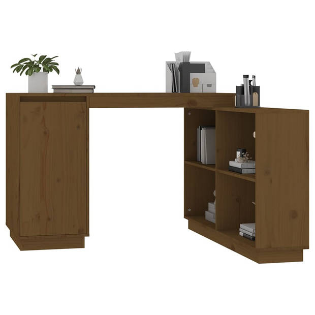 The Living Store Bureau Computer Massief Grenenhout - 110 x 50 x 75 cm - Honingbruin