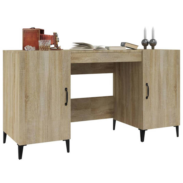 The Living Store Bureau Sonoma Eiken - 140 x 50 x 75 cm - Multifunctioneel - Voldoende opbergruimte