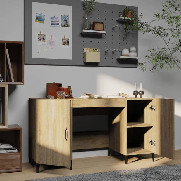 The Living Store Bureau Sonoma Eiken - 140 x 50 x 75 cm - Multifunctioneel - Voldoende opbergruimte