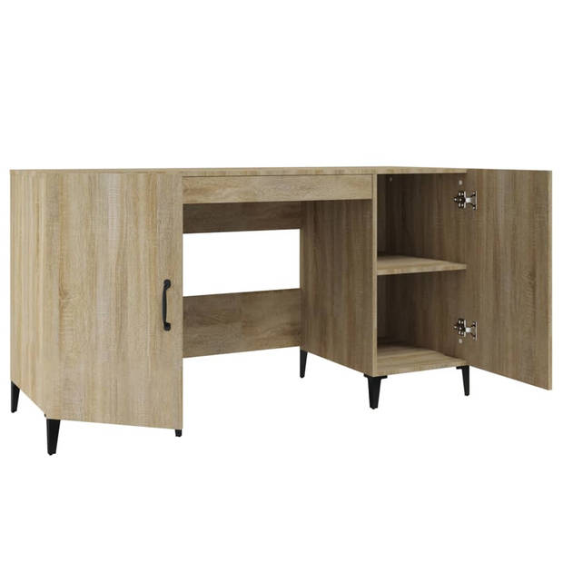 The Living Store Bureau Sonoma Eiken - 140 x 50 x 75 cm - Multifunctioneel - Voldoende opbergruimte