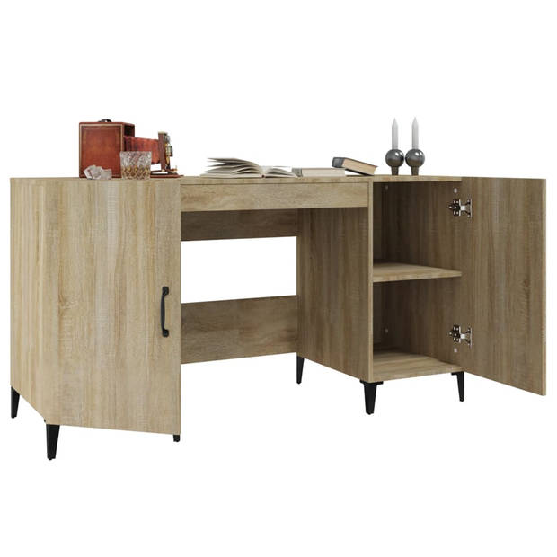 The Living Store Bureau Sonoma Eiken - 140 x 50 x 75 cm - Multifunctioneel - Voldoende opbergruimte