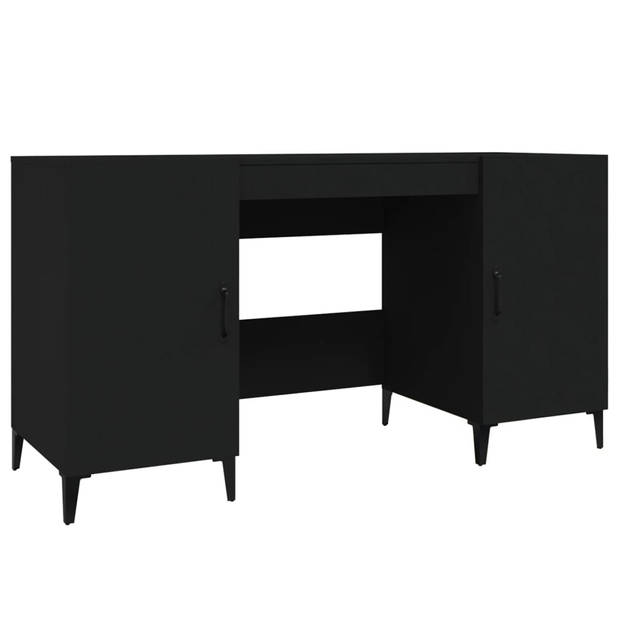 The Living Store Bureau Industrieel - 140 x 50 x 75 cm - Zwart