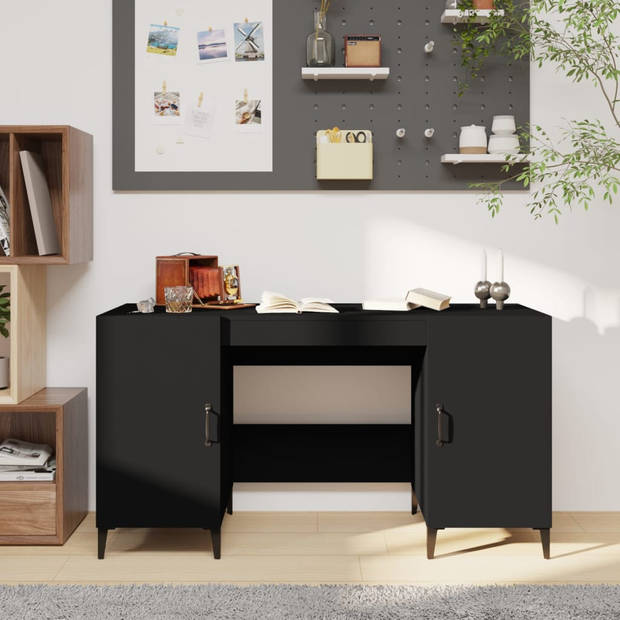 The Living Store Bureau Industrieel - 140 x 50 x 75 cm - Zwart