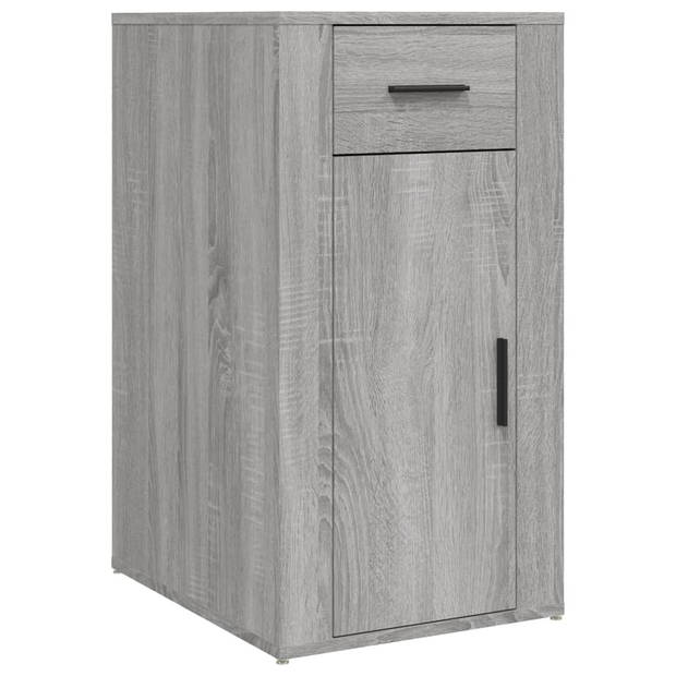 The Living Store Bureau en Kast - Grijs Sonoma Eiken - Bewerkt Hout - 100x49x75 cm - Met Opbergruimte