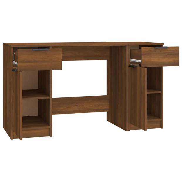 The Living Store Bureau - Bruineiken - 100 x 50 x 75 cm - Met Bijzetkast