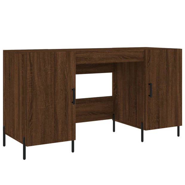 The Living Store Bureau Terra - Bruineiken - 140x50x75 cm - Industriële stijl