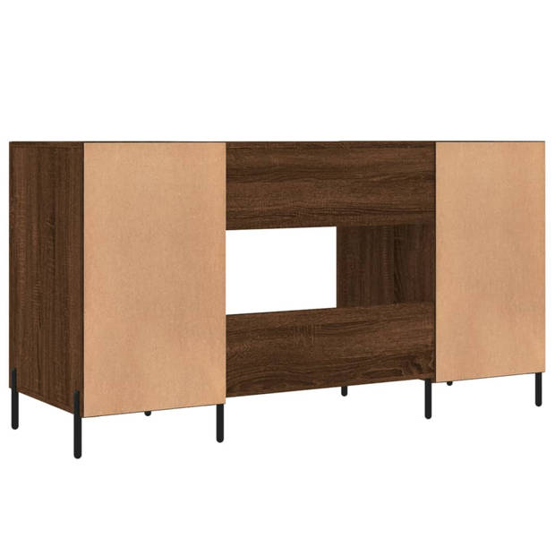 The Living Store Bureau Terra - Bruineiken - 140x50x75 cm - Industriële stijl