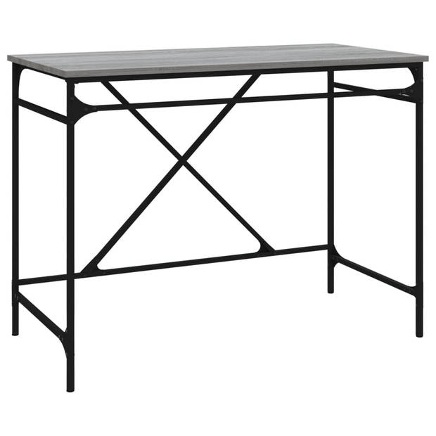 The Living Store Tafel - Industrieel - 100 x 50 x 75 cm - Grijs Sonoma Eiken